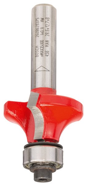Abrundfräser Expert for Wood, 8 mm, D 28,6 mm, R1 8 mm, L 12,7 mm, G 55 mm