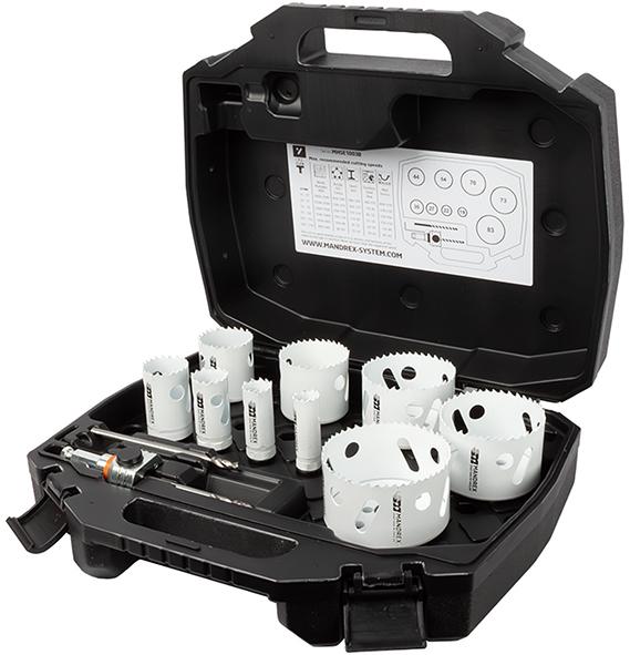 BiMetall Lochsägen Set MXqs Elektriker SpeedXCut M42 D19,22,27, 35,44,54,70,73,83mm Mand