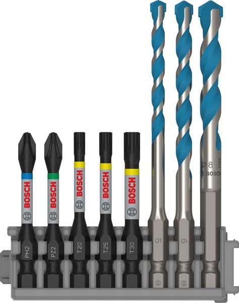 PRO Impact Set mit Multi Construction Bohrern und Pick and Click-Index, 8-tlg.