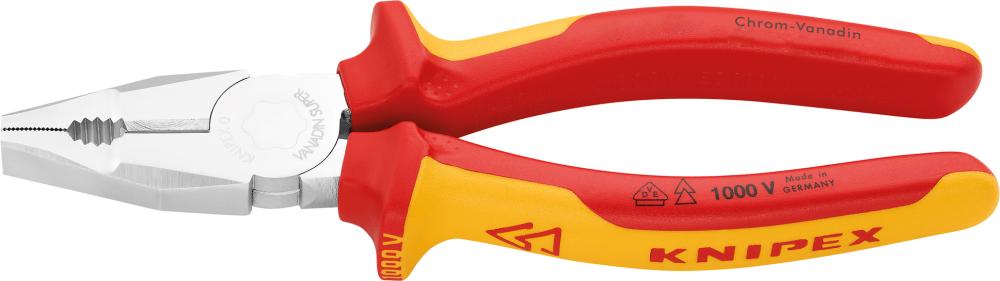 Kombinationszange VDE verchromt mit Mehrkomponenten-Griffen 160mm KNIPEX
