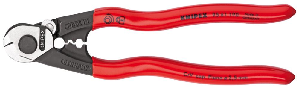Drahtseilschere mit Kunststoff-Griffen 190mm KNIPEX