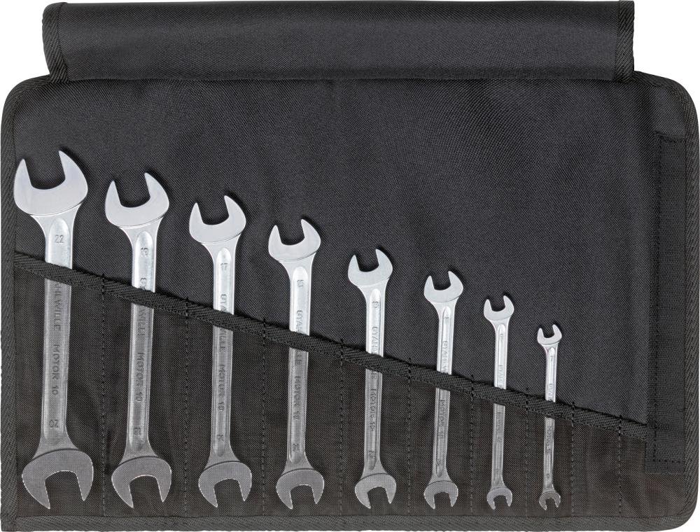 Doppelmaulschlüssel-Satz DIN 3110 6-22mm 8-teilig in Rolltasche Stahlwille