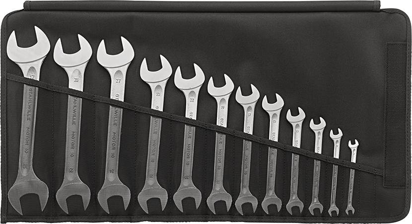 Doppelmaulschlüssel-Satz DIN 3110 6-32mm 12-teilig in Rolltasche Stahlwille