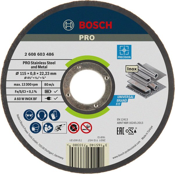 PRO Stainless Steel and Metal Trennscheibe, 115 x 0,8 x 22,23 mm