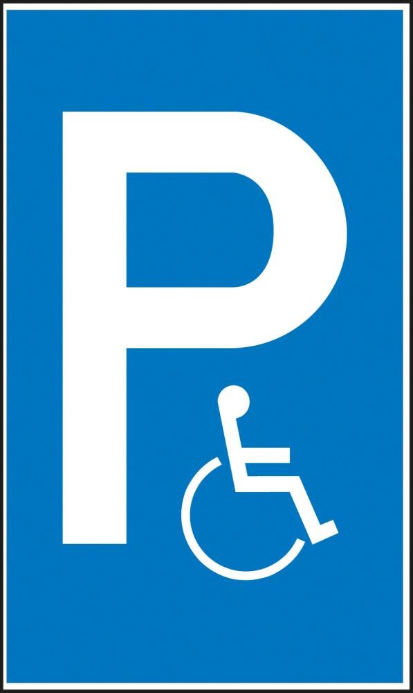 Parkplatzschild Alu B400xH600 mm Nur für Behinderte SafetyMarking