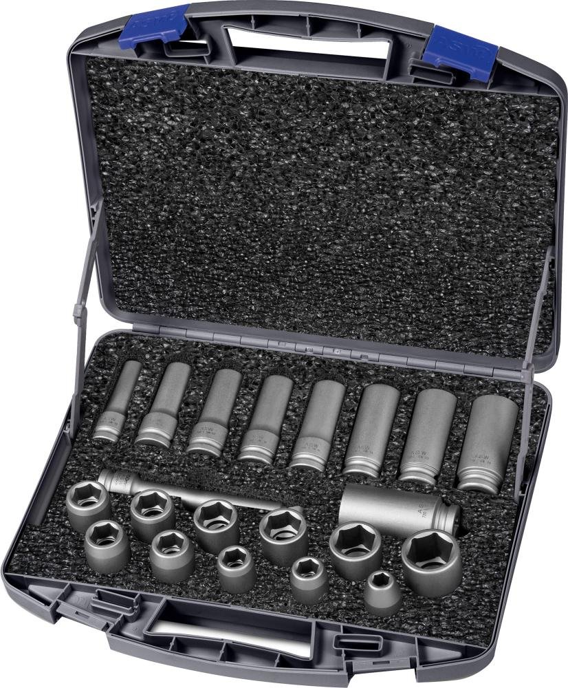 Kraft- Steckschlüssel-Satz 1/2" 21-teilig ASW