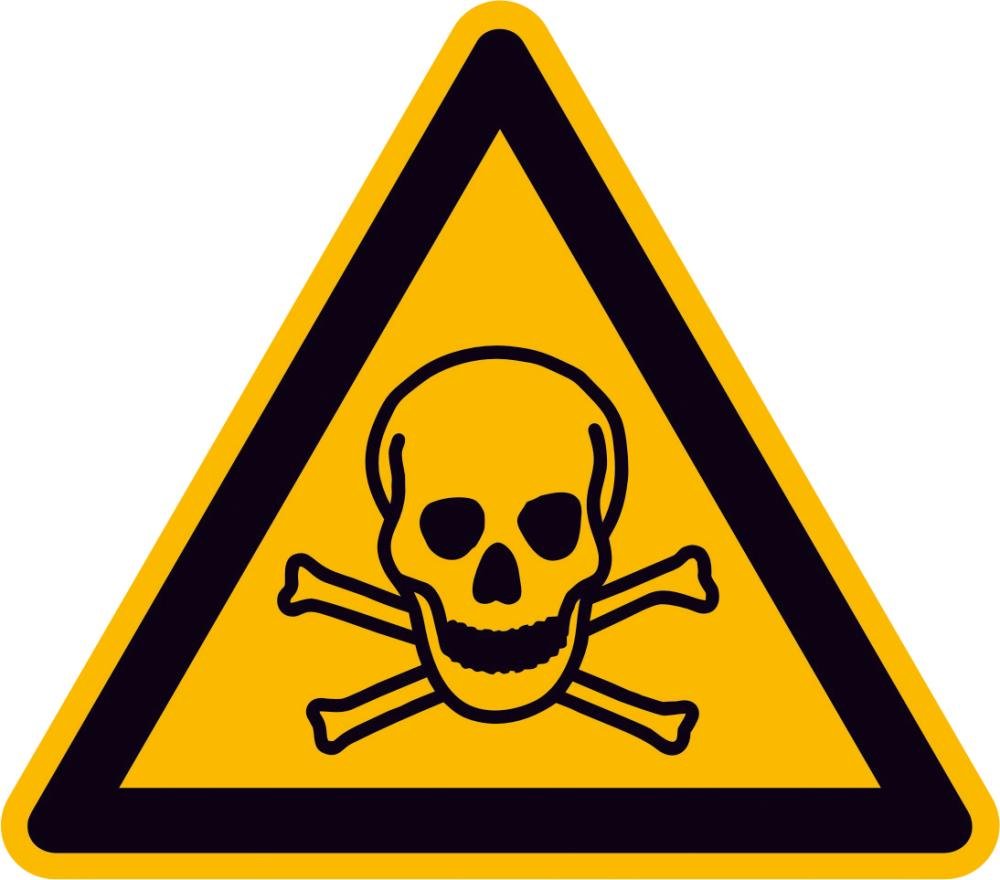 Warnschild Aluminium SL 200 mm Warnung vor giftigen Stoffen SafetyMarking