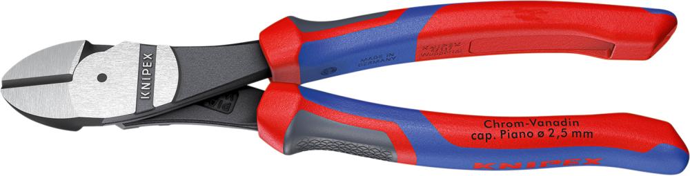 Kraft-Seitenschneider poliert mit Mehrkomponenten-Griffen 180mm KNIPEX