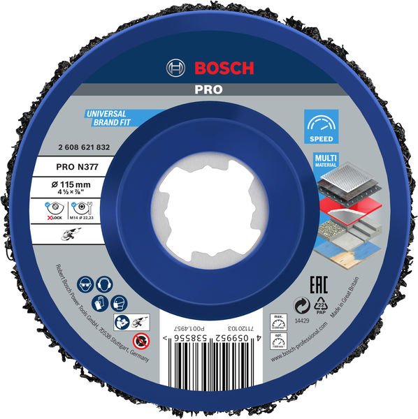 PRO N377 Reinigungsscheibe, 115 mm, 22.23 mm, X-Lock