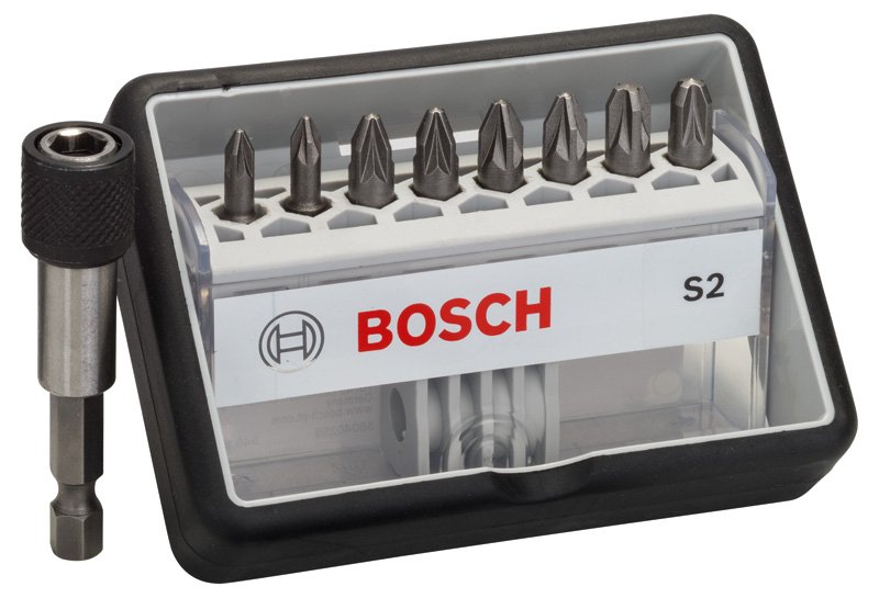 8+1-tlg. Schrauberbit-Set, Robust Line, S PZ, Extra Hard-Ausführung