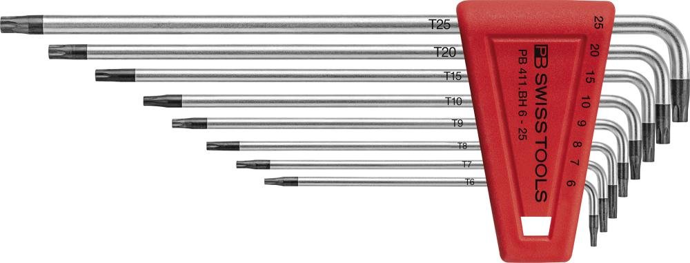 Winkelschraubendreher- Satz im Kunststoffhalter 8-teilig T6-T25 Bohrung PB Swiss Tools