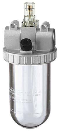 Druckluftnebelöler BR Standard, G1/2" DN15, BG 3, PC-Behälter, RIEGLER