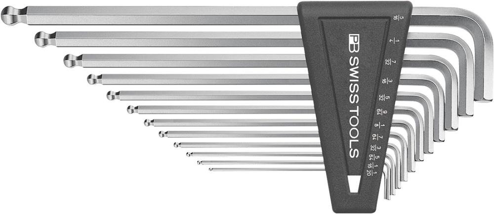 Winkelschraubendreher- Satz im Kunststoffhalter 12-teilig 1/20-5/16" Kugelkopf PB Swiss Tools