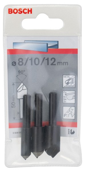 3-tlg. Kegelsenker-Set, 6–8 mm