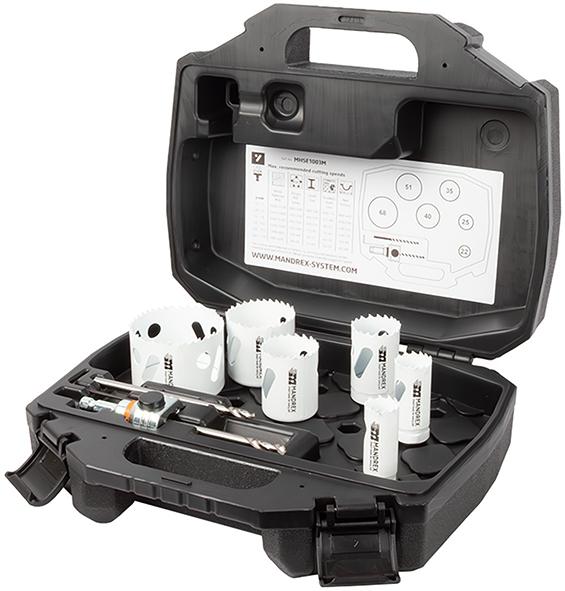 BiMetall Lochsägen Set MXqs Elektriker SpeedXCut M42 D22,25,35, 40,51,68mm Mandrex