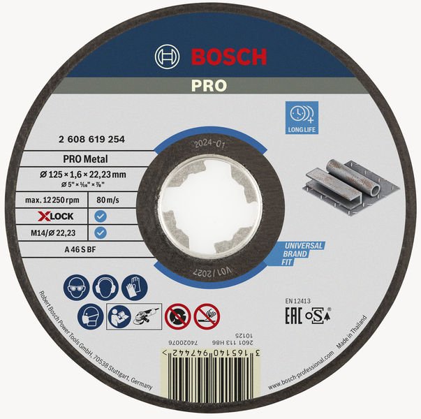 PRO Metal Gebundene Trennscheibe, 125 x 1,6 x 22,23 mm, X-Lock