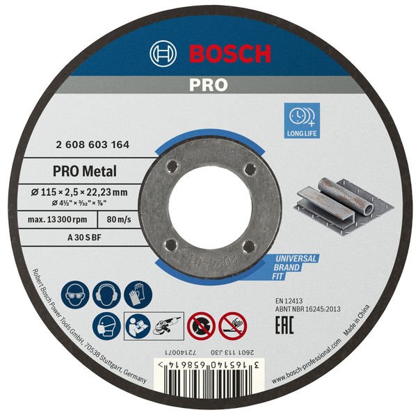 PRO Metal Trennscheibe, 115 x 2.5 x 22.23 mm, gerade