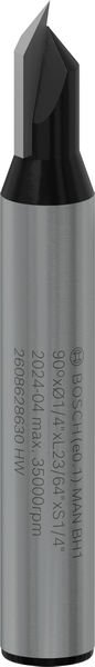 PRO V-Nut Fräser, 6,35 x 6,3 x 45 mm