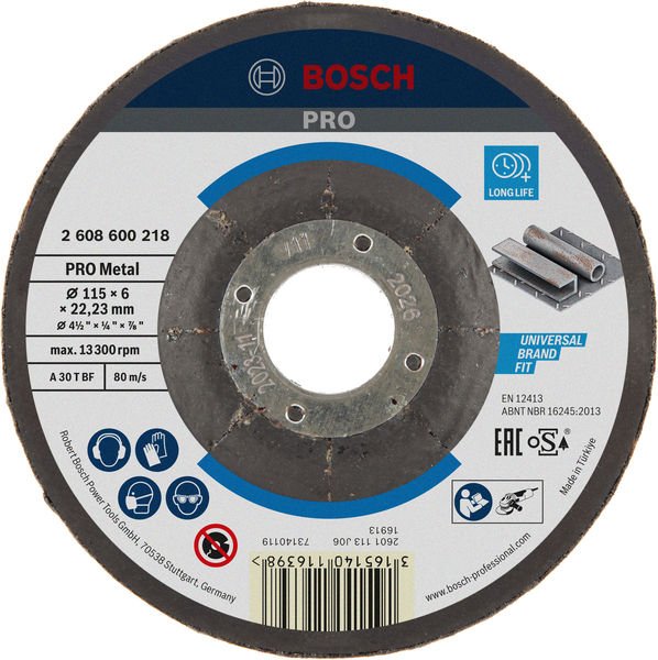 PRO Metal Schleifscheibe, 115 x 6 x 22.23 mm, oSa