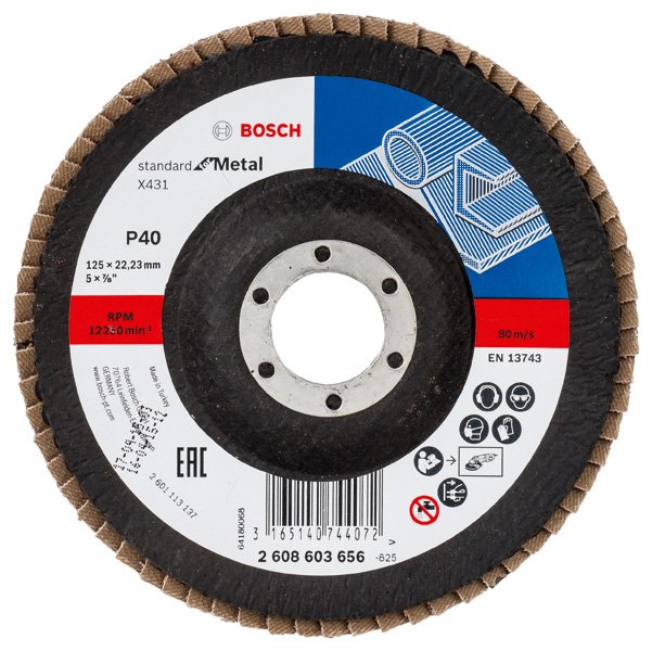 Fächerschleifscheibe X431 Standard for Metal, gewinkelt, 125 mm, 22,23 mm, 40