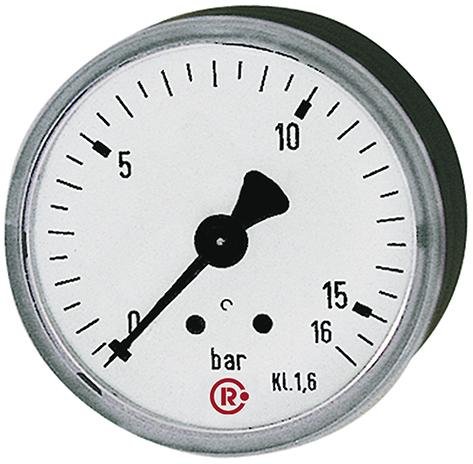Manometer rückseitig zentrisch 40mm 0-10bar G1/8", Einfachskala, Kunststoffgeh., RIEGLER