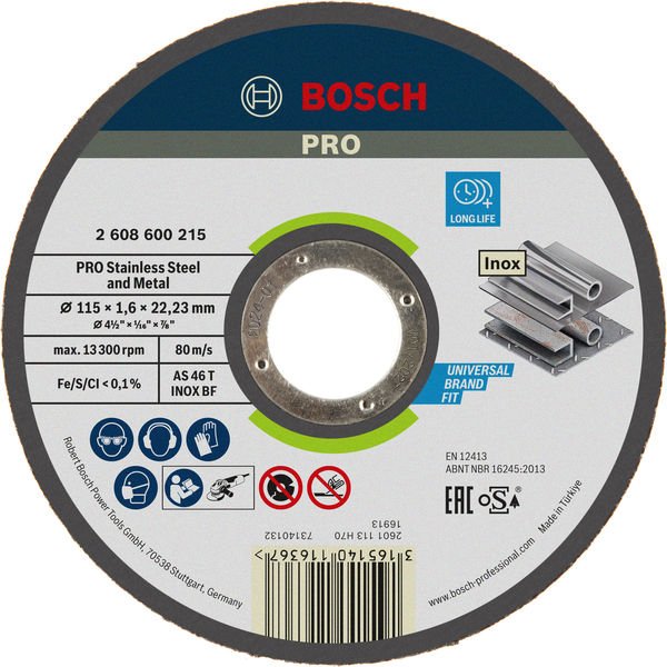 PRO Stainless Steel and Metal Trennscheibe, 115 x 1,6 x 22,23 mm, gerade.