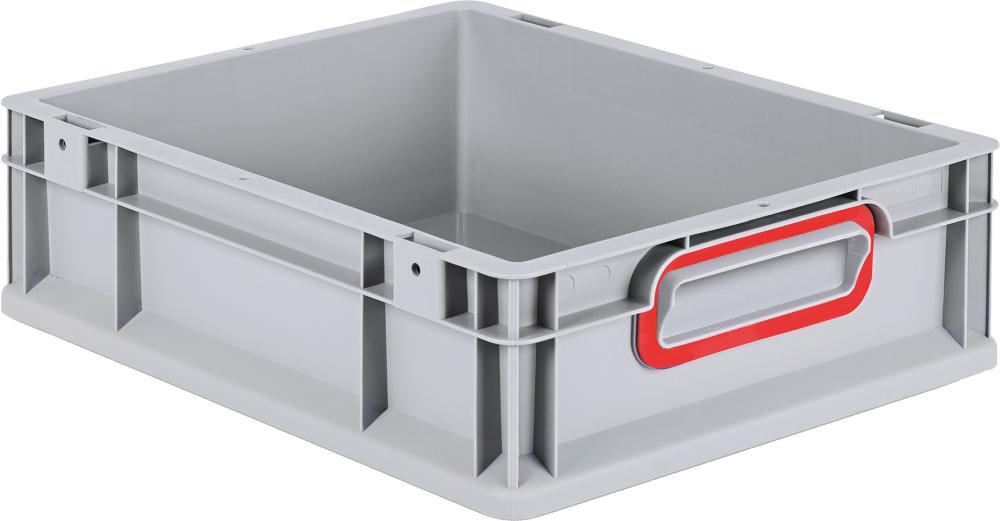 EuroBox 412,400x300x120mmGriffe geschl.,grau/rot