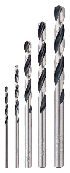 HSS-Spiralbohrer-Set PointTeQ, 5-tlg., 2–6 mm