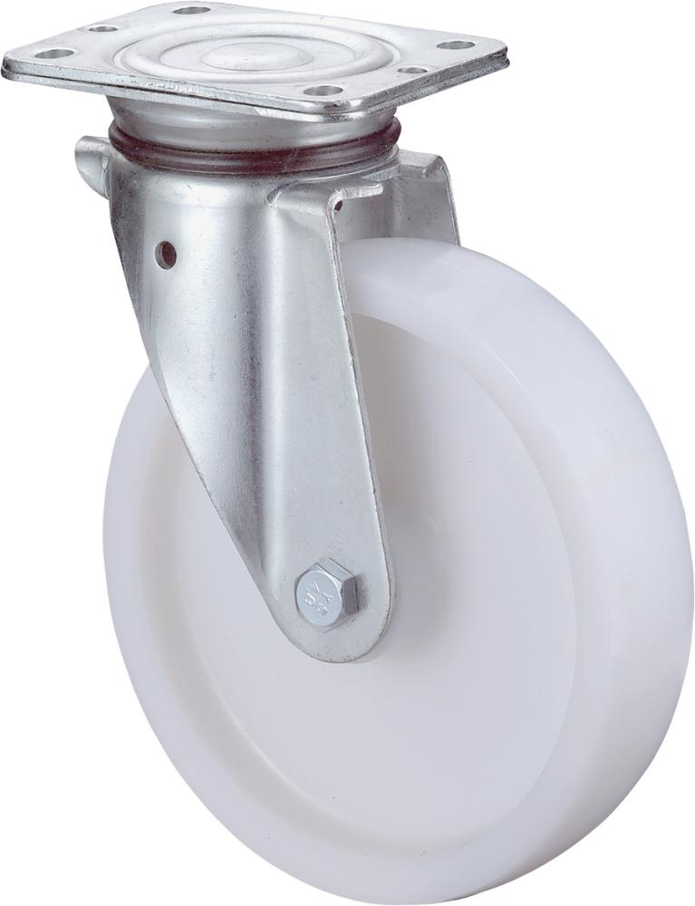 Lenkrolle 100mm N100.B10 Platte,Kst.weiß,RL N100.B10.102 BS ROLLEN