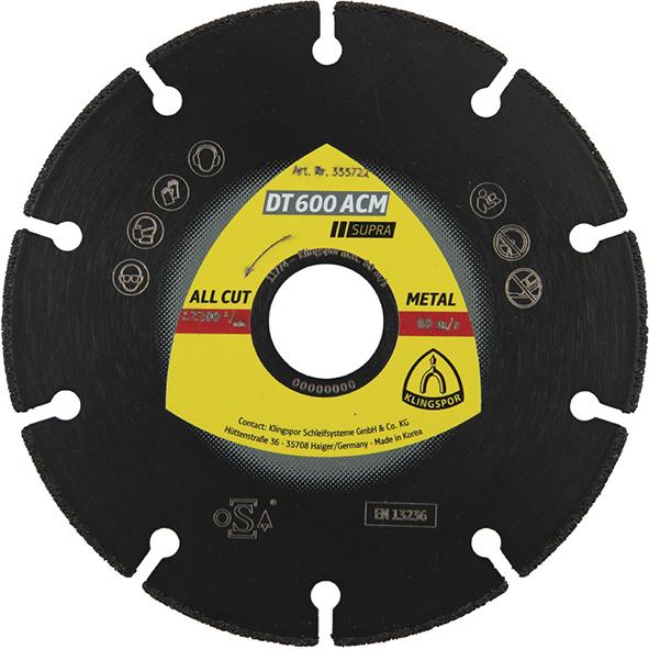 Diamanttrennscheibe DT 600 ACM Supra 115x1,3X22,23mm KLINGSPOR