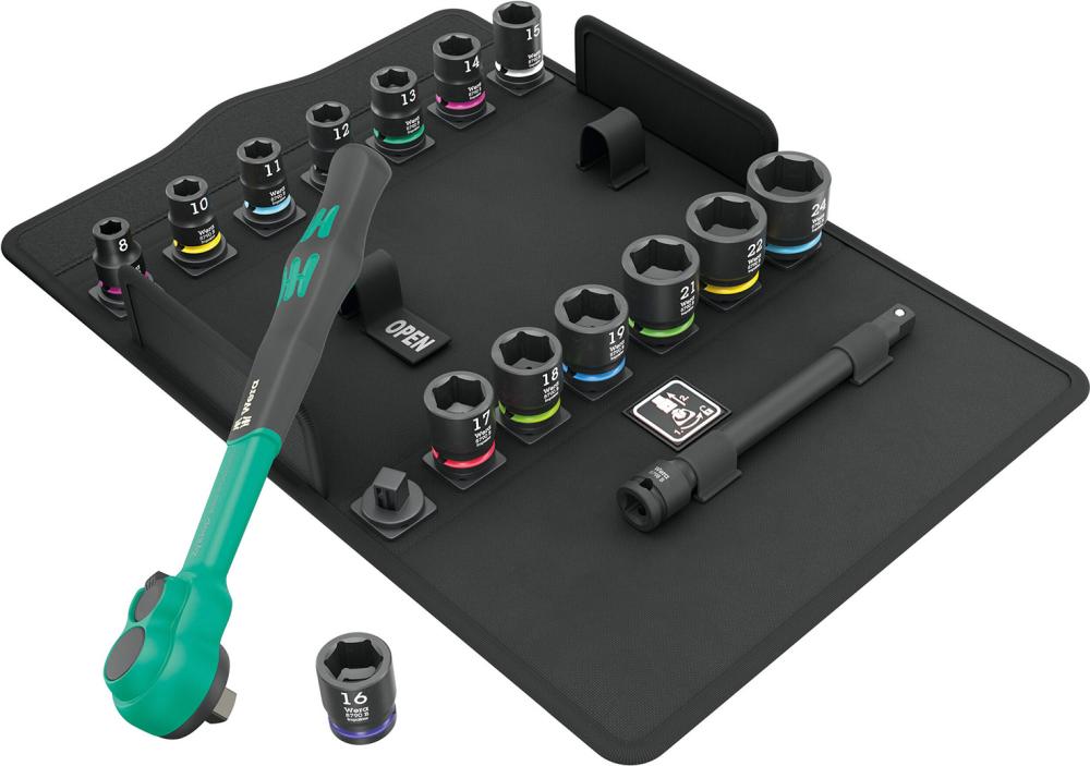 Steckschlüssel-Garnitur 3/8" ZYKLOP Comfort 16-teilig Wera