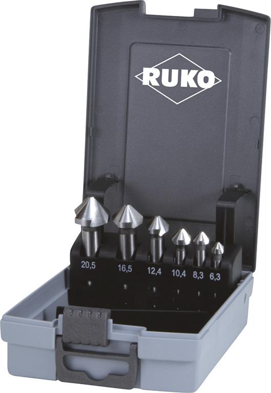 Kegelsenker-Satz DIN335C 90Grad HSS D.6,3-20,5mm Ku-Kassette RUKO