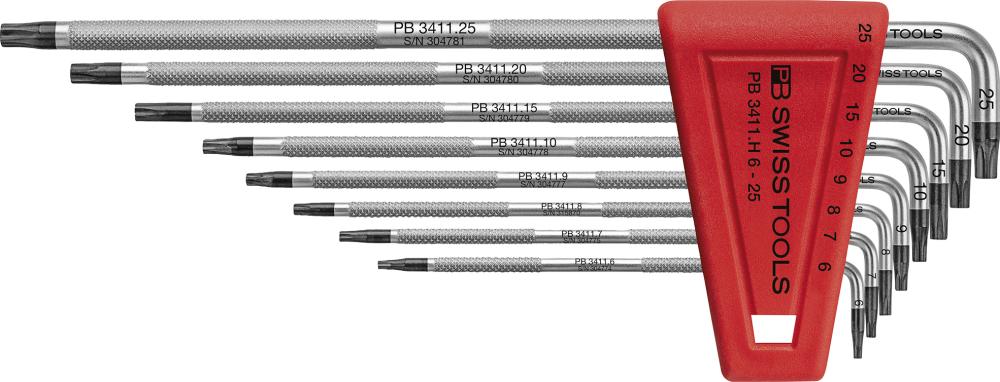Winkelschraubendreher- Satz im Kunststoffhalter 9-teilig T6-T25 SAFETY PB Swiss Tools
