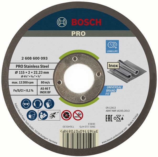 PRO Stainless Steel Trennscheibe, 115 x 2 x 22,23 mm
