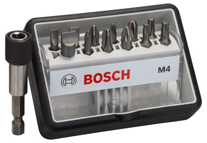 12+1-tlg. Schrauberbit-Set, Robust Line, M PH/PZ/T/S, Extra Hard-Ausführung