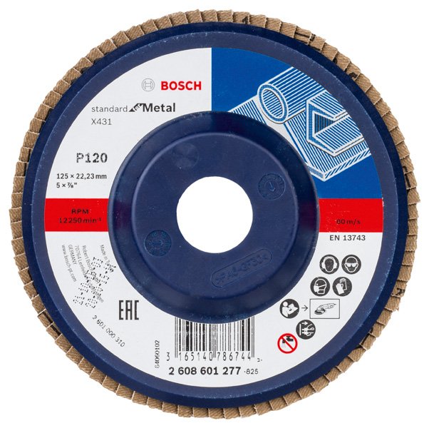 Fächerschleifscheibe X431 Standard for Metal, gerade, 125 mm, 120, Kunststoff