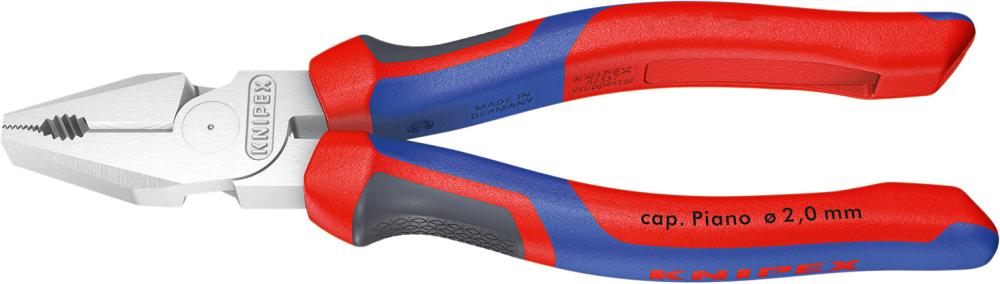 Kraft-Kombinationszange verchromt mit Mehrkomponenten-Griffen 180mm KNIPEX