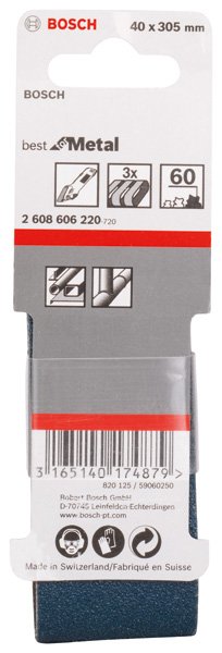 Schleifband-Set  x 450, EXPERTfor Metal, 3-teilig, 40 x 305 mm, 60
