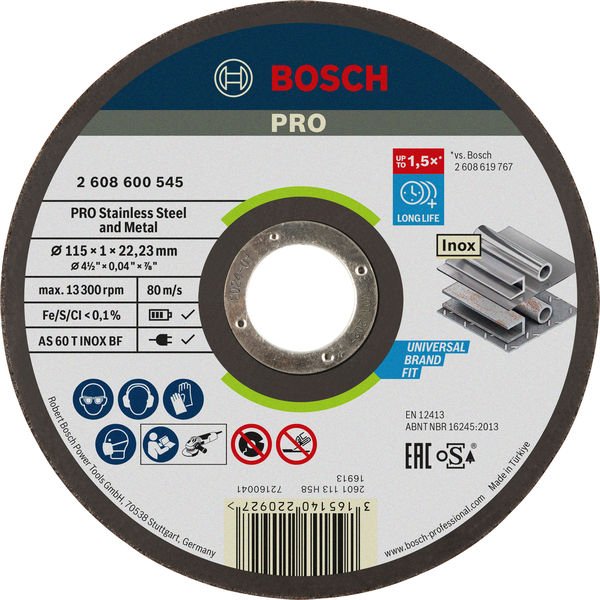 PRO Stainless Steel and Metal Trennscheibe, 115 x 1 x 22.23 mm, gerade, oSa