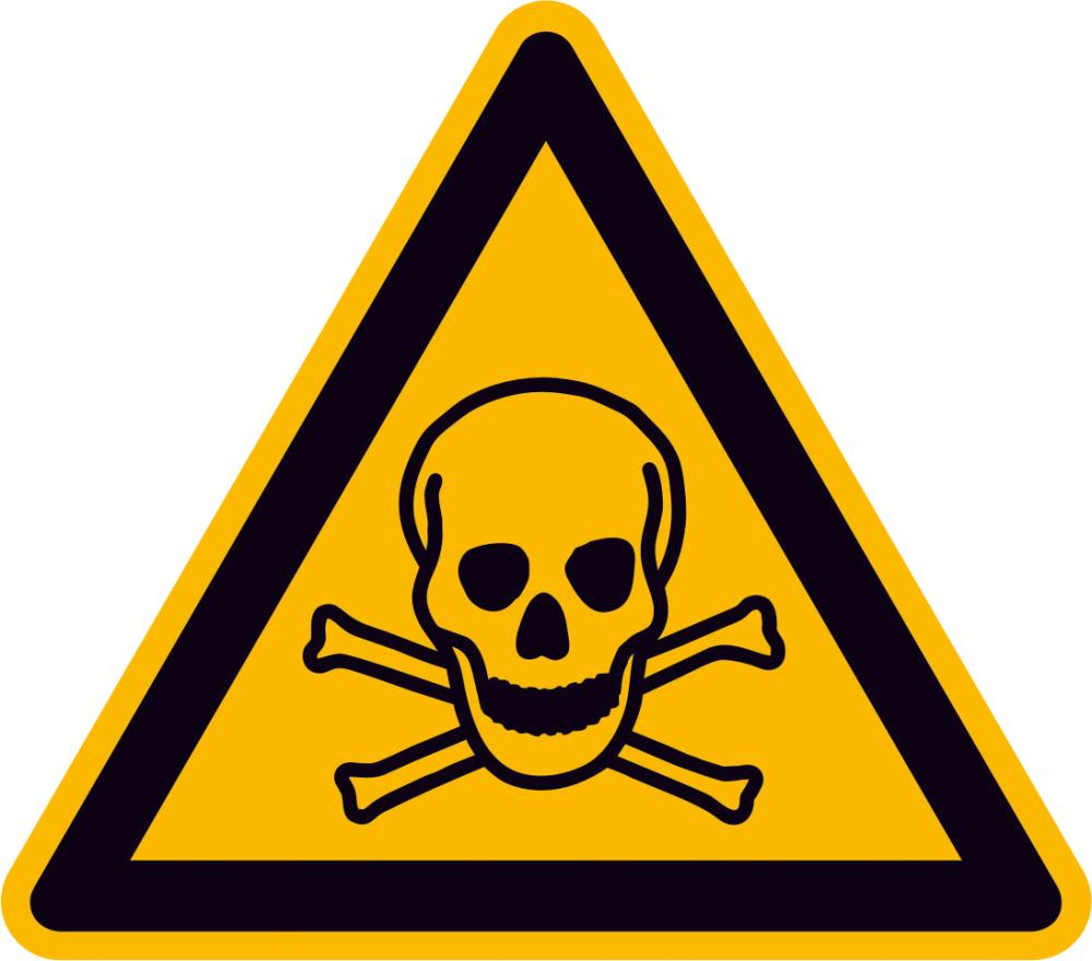 Warnschild Aluminium SL 200 mm Warnung vor giftigen Stoffen SafetyMarking