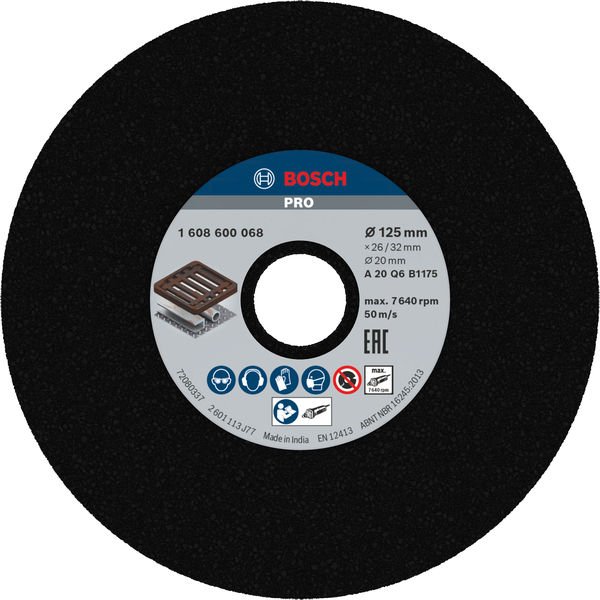 PRO Metal Schleifscheibe, 125 x 26 x 20 mm, G20