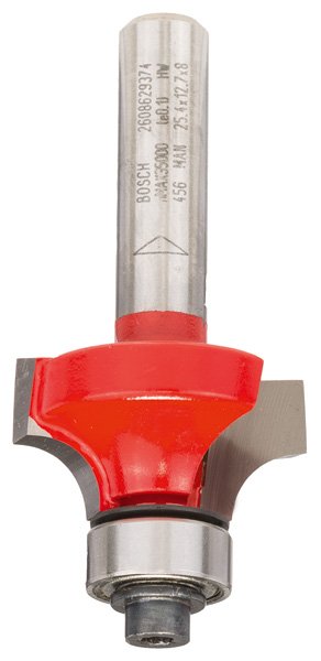 Abrundfräser Expert for Wood, 8 mm, D 25,4 mm, R1 6,35 mm, L 12,7 mm, G 55 mm