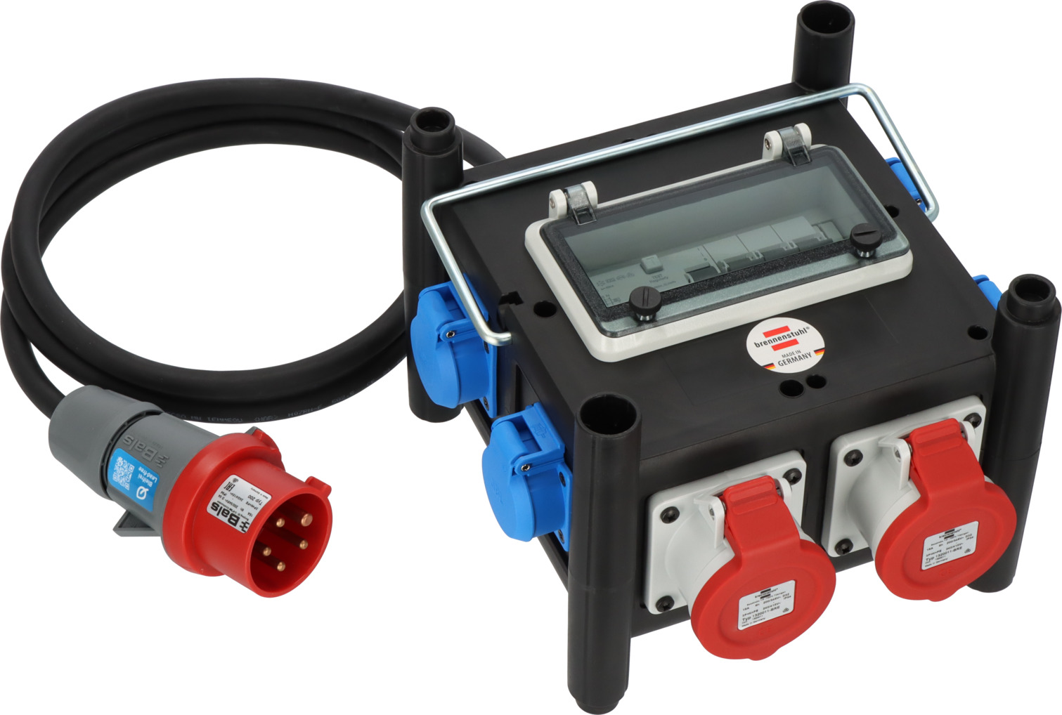 Kompakter Gummi-Stromverteiler BSV 3 FI/16 2 IP44 2m H07RN-F 5G2.5 - 2xCEE16A, 5x230V