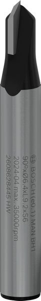 PRO V-Nut Fräser, 6 x 6,35 x 48 mm